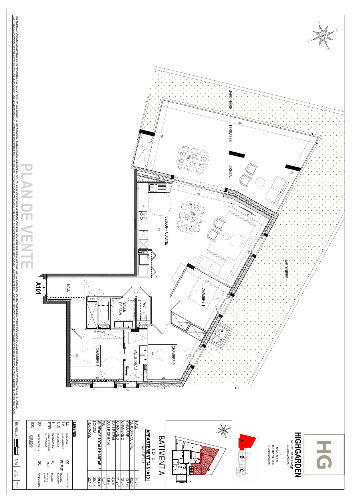 Plan du lot A101